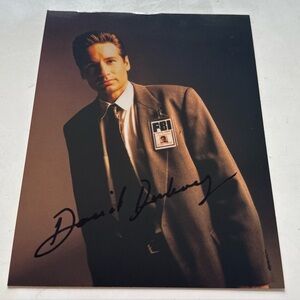 DAVID DUCHOVNY Autographed 5x7 FOX Promo Photo Signed PREPRINT X-Files Mulder